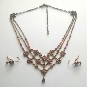 Beaded Jewellery Necklace and Earrings